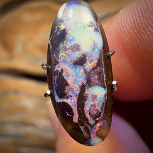 4.1cts - Yowah Nut Partial Crystal Centre Opal. Australian Boulder Opal