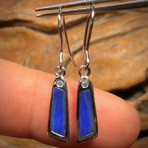 Wild Card! Sterling Silver - Australian Boulder Opal Doublet Hook Earrings