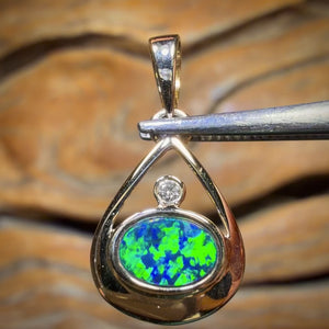 14k Gold - Queensland Boulder Opal Doublet Pendant Old Gold Price