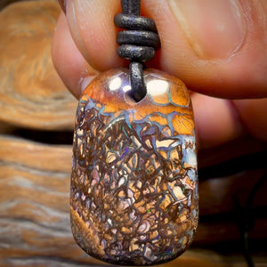 28 x 19mm - Drilled Tribal Queensland Boulder Opal Necklace