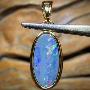 Wild Card! Sterling Silver Gold Plated - Queensland Boulder Opal Doublet Pendant