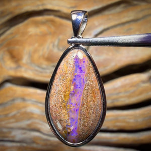 Sterlingsilber – Massiver Queensland Boulder Pipe Opal-Anhänger