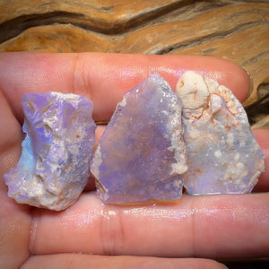 🔒96,7 cts - 3 lots d'opales brutes Lightning Ridge