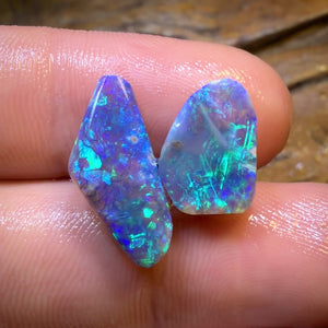 TGIF 8.1cts - Lightning Ridge Dark Crystal Opal Rub Pair