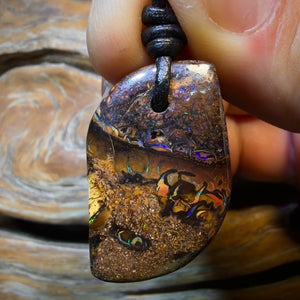 Opalfest Wildcard! 30 x 20mm - Drilled Tribal Queensland Boulder Opal Necklace