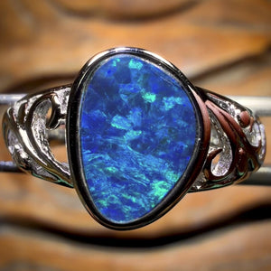 Sterling Silver - Queensland Boulder Opal Doublet Ring