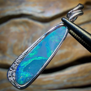 OpalFest Bargain 90% Off End Of The Night Sterling Silver - Queensland Boulder Opal Doublet Pendant