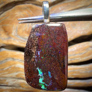 Bargain Card! Solid Queensland Boulder Opal Pendant