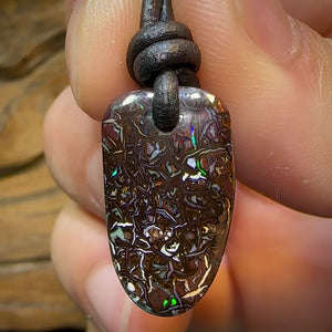 23 x 12mm - Drilled Australian Boulder Opal Necklace. Tribal