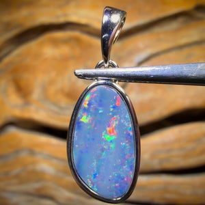 Half Price Card! Sterling Silver - Queensland Boulder Opal Doublet Pendant