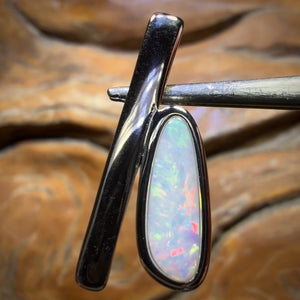 Sterling Silver - Solid South Australian White Opal Pendant