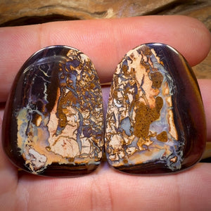 99.3cts - Tribal Queensland Boulder Opal Pair Picture Stones