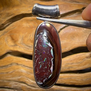 Sterling Silver - Tribal Boulder Opal UNISEX Pendant BARGAIN