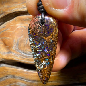 39 x 17mm - Drilled Tribal Queensland Boulder Opal Necklace