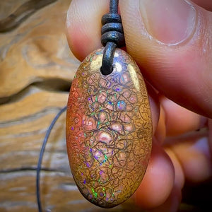 30 x 16mm - Drilled Australian Tight Tribal Boulder Opal Necklace