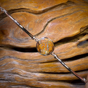 Sterling Silver - Solid Australian Boulder Opal Bracelet