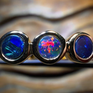 14k Gold - NEW Isaac Design Queensland Boulder Opal Doublet Ring