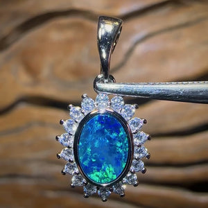 Princess Sterling Silver - Queensland Boulder Opal Doublet Pendant