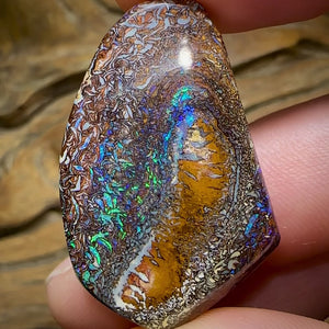 48.3cts - Double Sided Yowah Nut Opal. Ultimate Art Tribal Pattern