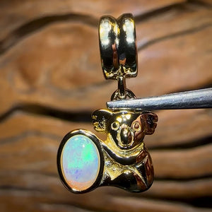 Sterling Silver - Solid South Australian Crystal Opal Pendant / Bracelet Charm