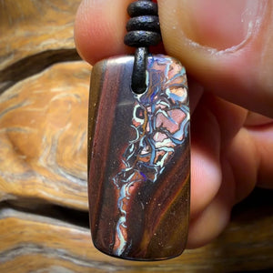 Wildcard! 32 x 16mm - Drilled Tribal Queensland Boulder Opal Necklace