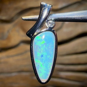 Sterling Silver - Top Solid South Australian Crystal Opal Pendant