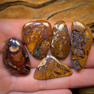 🔒 138.9cts - 5x Australian Tribal Boulder Opal’s. Wholesale Dealers Parcel