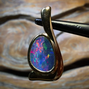 OpalFest WildCard! Sterling Silver Gold Plated - Queensland Boulder Opal Doublet Pendant