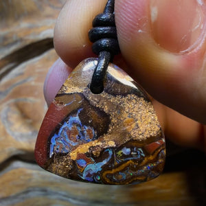 Wild Card! 22 x 21mm - Drilled Queensland Boulder Opal Necklace