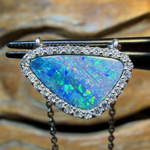 Sterling Silver - Queensland Boulder Opal Doublet Pendant