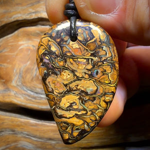Wild card! 40 x 26mm - Drilled Tribal Queensland Boulder Opal Necklace