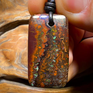 33 x 18mm - Drilled Tribal Queensland Boulder Opal Necklace