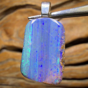 🔨 AUCTION 🔨 💎 High Roller Banger Auction 💎  “Blue Streams” Solid Queensland Boulder Seam Opal Pendant Full Face