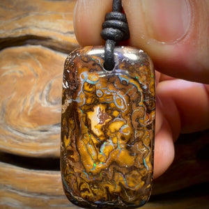 37 x 20mm - Drilled Tribal Queensland Boulder Opal Necklace