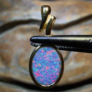 Opalfest Wildcard! Sterling Silver Gold Plated - Queensland Boulder Opal Doublet Pendant