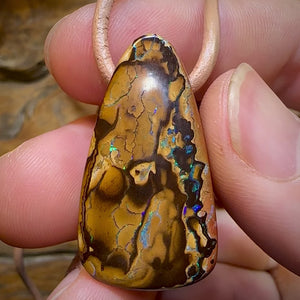 33 x 18mm - Drilled Australian Boulder Opal Necklace