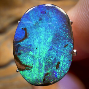 5.6cts - “Shallows” Vivid Aquatic Blue Australian Boulder Seam Opal