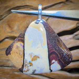 Solid Queensland Boulder Opal Pendant
