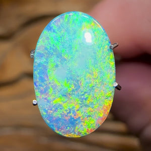 3.6cts - Lightning Ridge Black Opal Doublet. "Chemical Fire"