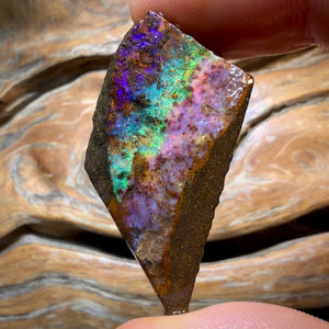 Wildcard! 64.1cts - Queensland Boulder Seam Opal Rough Piece. Natural Split