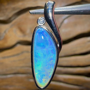 Sterling Silver - Solid South Australian Crystal Opal Pendant