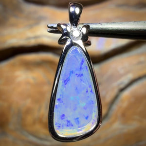 Sterling Silver - Solid South Australian Crystal Opal Pendant