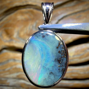 TGIF Sterling Silver - Solid Boulder Seam Opal Pendant