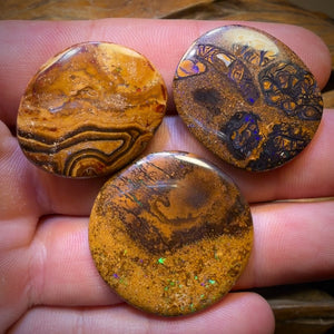 76.2cts - 3x Australian Tribal Boulder Opal’s. Wholesale Dealers Parcel