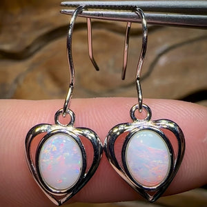 Sterling Silver - South Australian Solid White Opal Hook Earrings