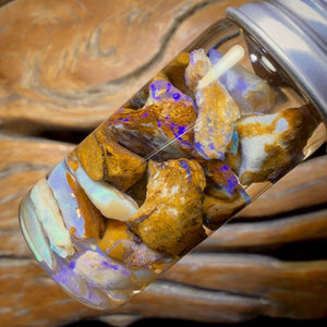 57.1cts - Vial of Yowah Opal Rough w/ Fossil Opal