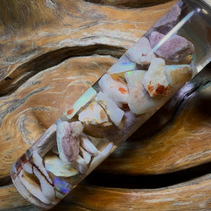 Wild Card!  110.8cts - Vial of Shell Fossil Opal from South Australia