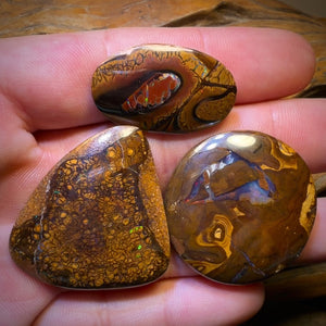 161.6cts - 3x Australian Tribal Boulder Opal’s. Wholesale Dealers Parcel $1/Ct Bargain
