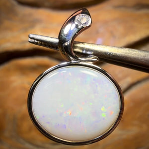🔨 AUCTION 🔨 Sterling Silver - Solid South Australian White Opal Pendant