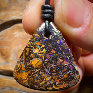 30 x 27mm - Drilled Top Tribal Queensland Boulder Opal Necklace